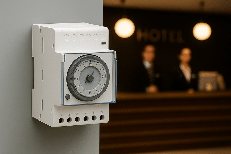 Meningkatkan Efisiensi Energi di Hotel Bisnis dengan Time Switch dan Motion Sensor 3 Sistem Timer Mekanik