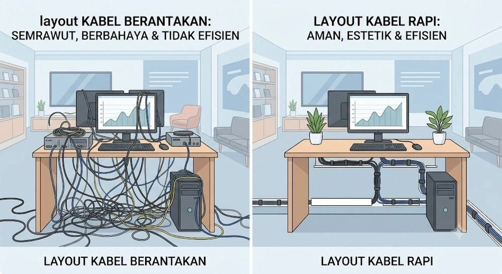 Layout Kabel Rapi Pada Ruang Kerja