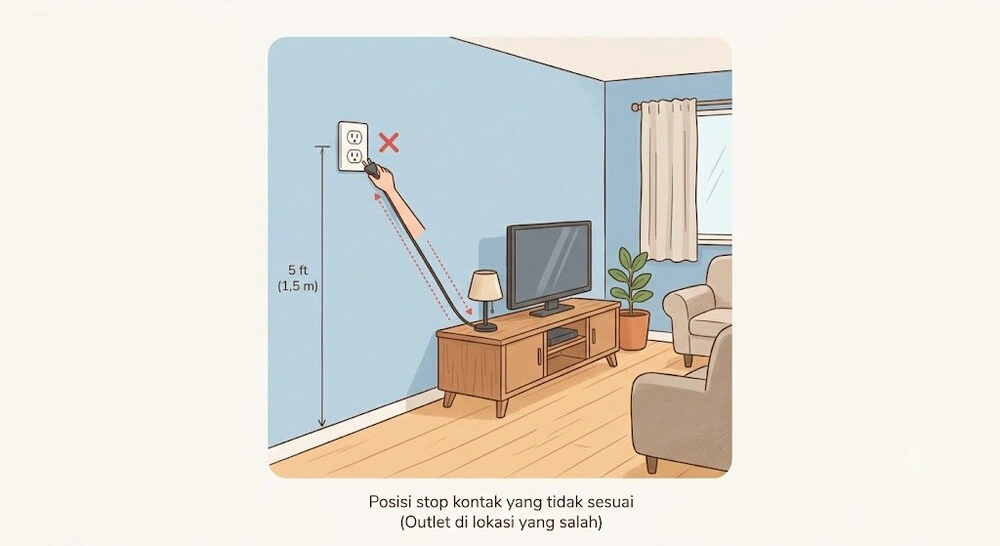 Posisi Stop Kontak Yang Tidak Ideal
