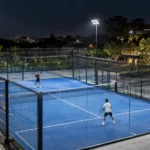 Penerangan di lapangan padel